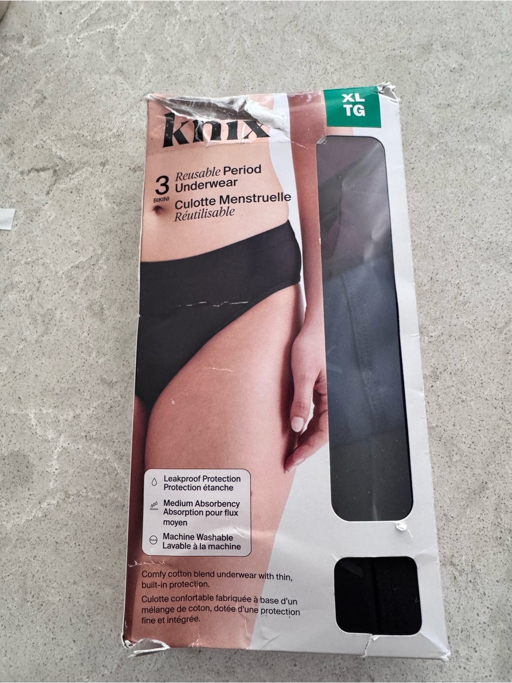 knix Black Reusable Period Briefs - XL